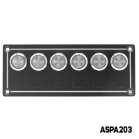 AAA - 6 Gang Switch Panel Self-Locking Push Button 12-24V DC